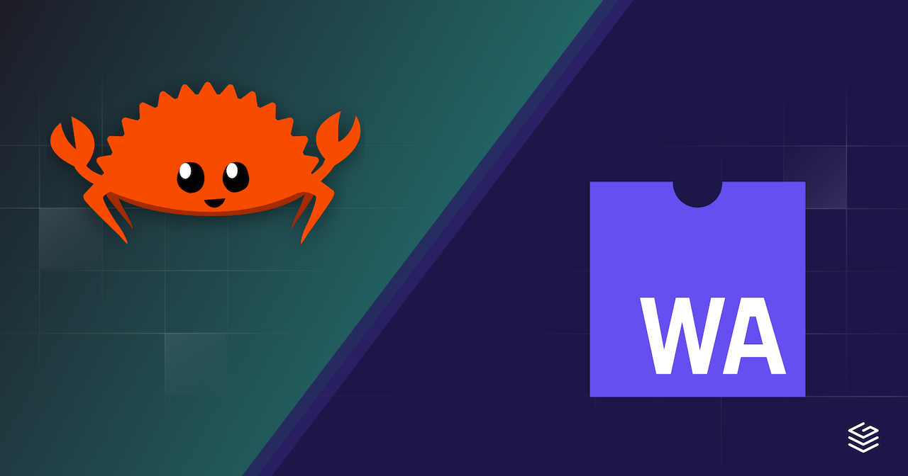 Rust's Ferris (crab mascot) and the WebAssembly logo