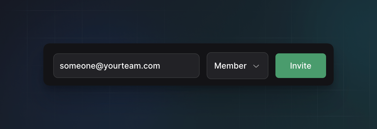 Invite user to organization form