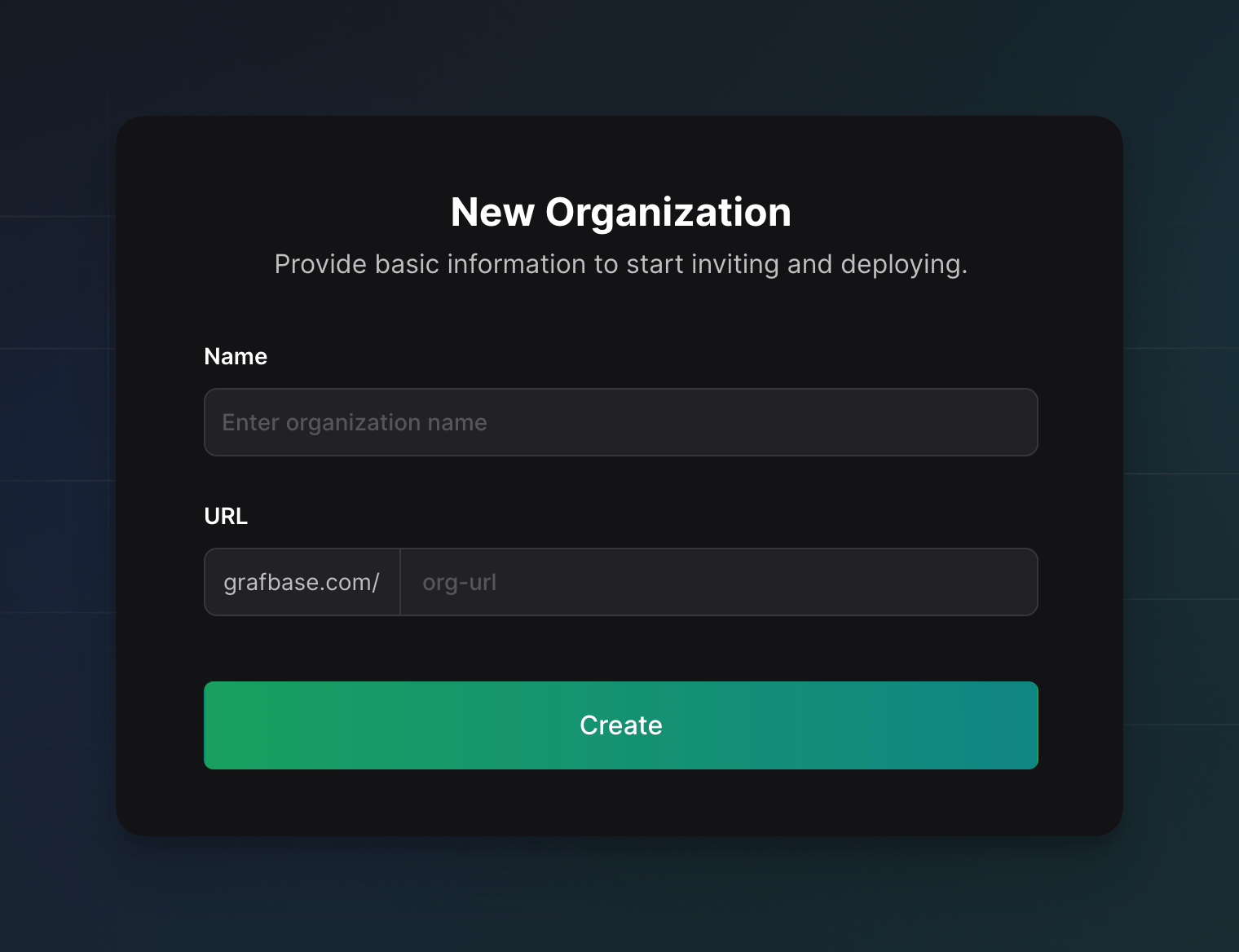 Create Organization Form
