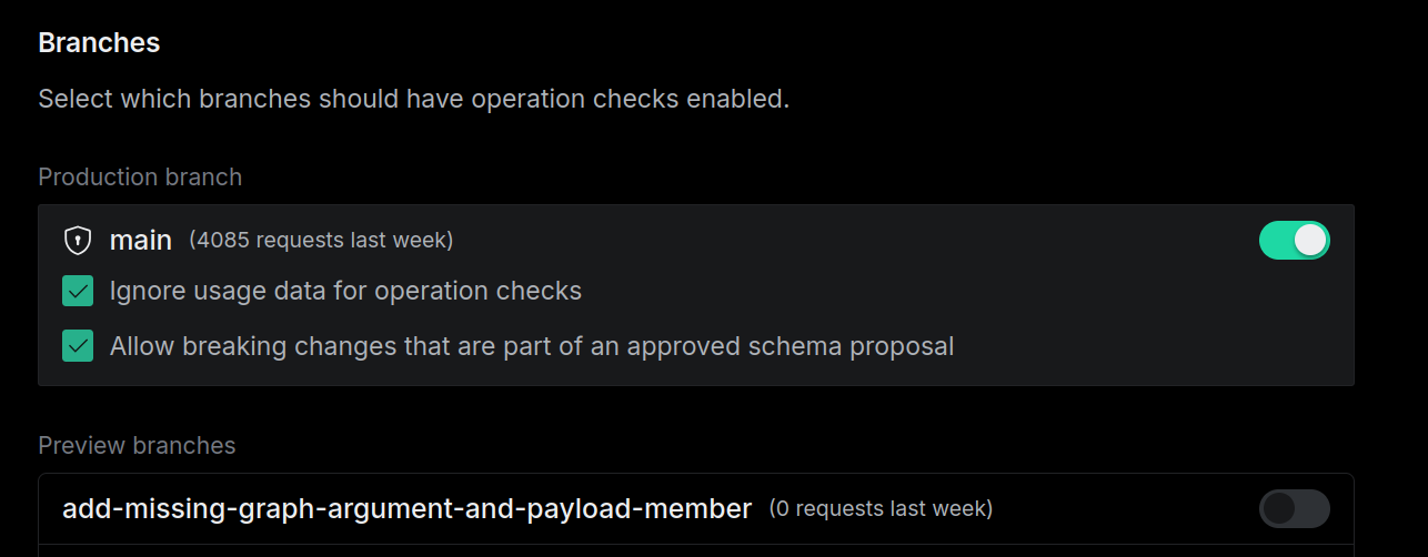 UI screenshot for the two settings